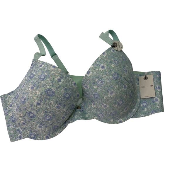 NEW Lucky Brand 42C Full Figure Bra NWT Flowers Green Blue LVD00756X - Picture 1 of 5